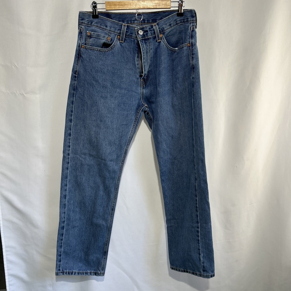 Levis 505 Jeans Mens 33x30 Blue Denim Regular Fit Straight Leg Classic